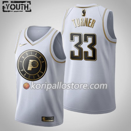 Indiana Pacers Myles Turner 33 Nike 2019-2020 Valkoinen Golden Edition Lasten Pelipaidat Swingman